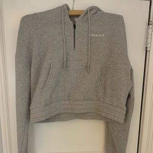 Alphalete Capital Crop Hoodie Grey